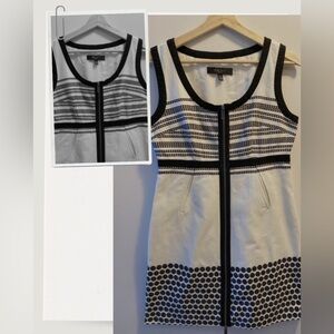Nine West Black and White Zip-Front Dress